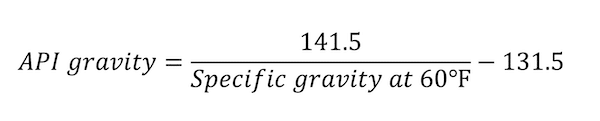 API gravity calculation equation